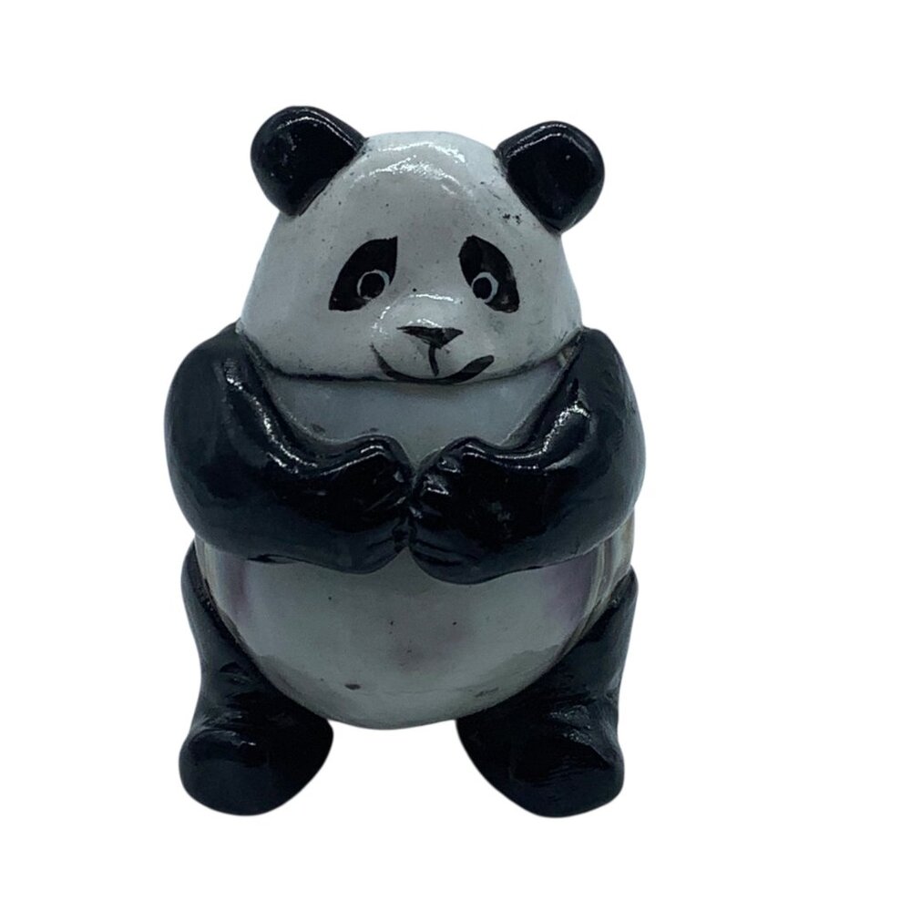 Panda Bear‎ Tiger Cowry Shell Novelty Figure 3" Hand Painted Design
